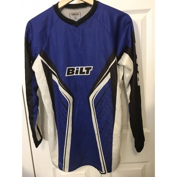 Bilt Racing Motor cross Jersey Shirt Men’s Sz XL Off Road Racing Blue Black‎ - Picture 1 of 8